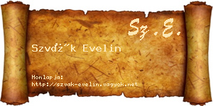 Szvák Evelin névjegykártya